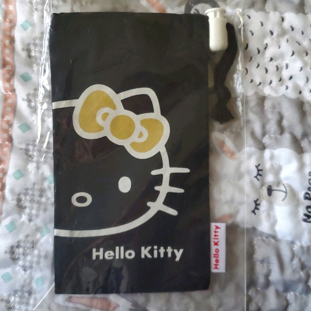 NWT Hello Kitty Black Drawstring Bag